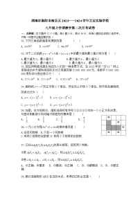 湖南省衡阳市南岳区文定学校2023-2024学年九年级上学期第二次月考数学试卷