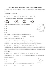 2024-2025学年广西大学附中九年级（上）开学数学试卷（含答案）