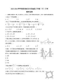 陕西省延安市吴起县2023-2024学年八年级下学期月考数学试卷(含答案)