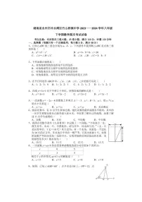 [数学][期末]湖南省永州市冷水滩区竹山桥镇中学2023——2024学年八年级下学期期末考试卷(有答案)