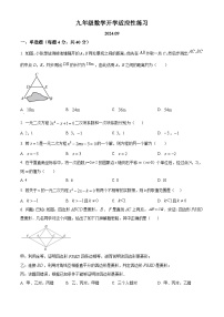 北京市回民学校2024-2025学年九年级上学期开学考试数学试题（原卷版+解析版）