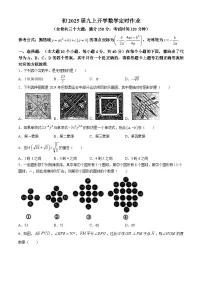 重庆实验外国语学校2024-2025学年九年级上学期入学考试数学试题