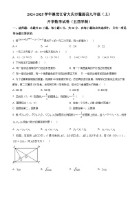 黑龙江省大庆市肇源县2024-2025学年九年级上学期开学数学试题（五四制）（原卷版）