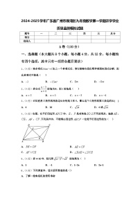 2024-2025学年广东省广州市荔湾区九年级数学第一学期开学学业质量监测模拟试题【含答案】