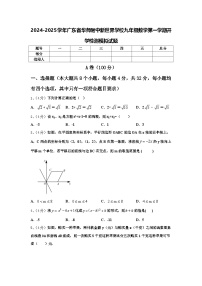 2024-2025学年广东省华师附中新世界学校九年级数学第一学期开学检测模拟试题【含答案】