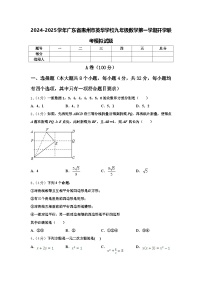 2024-2025学年广东省惠州市英华学校九年级数学第一学期开学联考模拟试题【含答案】