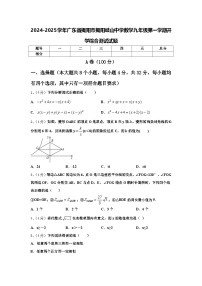 2024-2025学年广东省揭阳市揭阳岐山中学数学九年级第一学期开学综合测试试题【含答案】