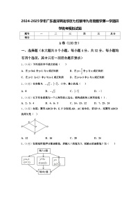 2024-2025学年广东省深圳龙华区七校联考九年级数学第一学期开学统考模拟试题【含答案】