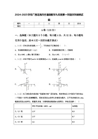 2024-2025学年广西北海市合浦县数学九年级第一学期开学调研试题【含答案】