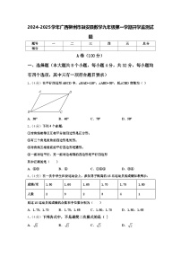 2024-2025学年广西柳州市融安县数学九年级第一学期开学监测试题【含答案】