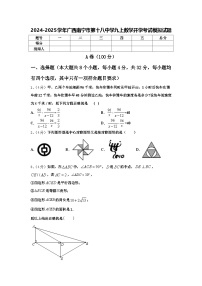 2024-2025学年广西南宁市第十八中学九上数学开学考试模拟试题【含答案】