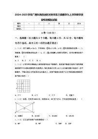 2024-2025学年广西壮族自治区河池市东兰县数学九上开学教学质量检测模拟试题【含答案】