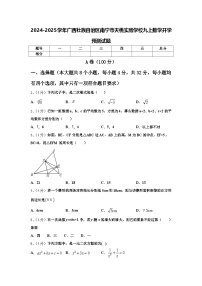 2024-2025学年广西壮族自治区南宁市天桃实验学校九上数学开学预测试题【含答案】