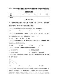 2024-2025学年广州市东环中学九年级数学第一学期开学质量跟踪监视模拟试题【含答案】