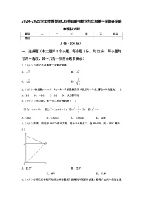 2024-2025学年贵州省铜仁松桃县联考数学九年级第一学期开学联考模拟试题【含答案】