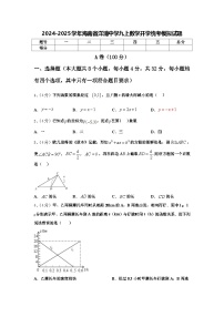 2024-2025学年海南省洋浦中学九上数学开学统考模拟试题【含答案】