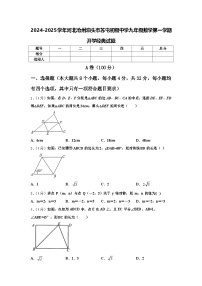 2024-2025学年河北沧州泊头市苏屯初级中学九年级数学第一学期开学经典试题【含答案】