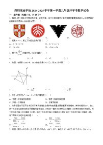 广东省深圳市亚迪学校2024-2025学年九年级上学期开学考试数学试题(无答案)