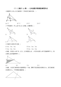 （7）三角形（A卷）—七年级数学冀教版暑假作业(含答案)