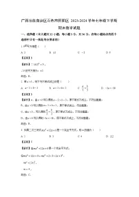 [数学][期末]广西壮族自治区百色市田阳区2023-2024学年七年级下学期期末试题(解析版)