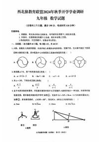 重庆市西北狼教育联盟2024-2025学年九年级上学期开学考试数学试题 (1)