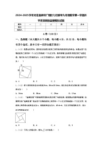 2024-2025学年河北省廊坊广阳区七校联考九年级数学第一学期开学质量跟踪监视模拟试题【含答案】