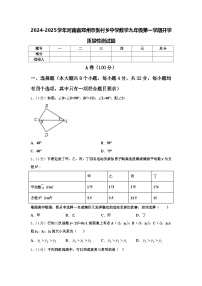 2024-2025学年河南省邓州市张村乡中学数学九年级第一学期开学质量检测试题【含答案】