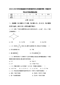 2024-2025学年河南省新乡市清华园学校九年级数学第一学期开学学业水平测试模拟试题【含答案】