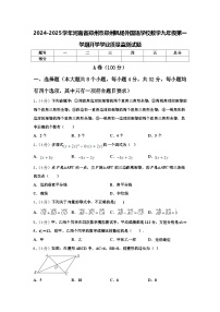 2024-2025学年河南省郑州市郑州枫杨外国语学校数学九年级第一学期开学学业质量监测试题【含答案】