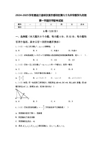 2024-2025学年黑龙江省哈尔滨市香坊区第六十九中学数学九年级第一学期开学联考试题【含答案】