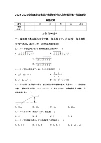 2024-2025学年黑龙江省铁力市第四中学九年级数学第一学期开学监测试题【含答案】