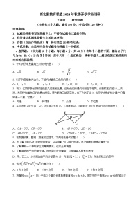 重庆市西北狼教育联盟2024-2025学年九年级上学期开学考试数学试题(无答案)