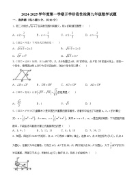 山东省德州市齐河县刘桥乡中学2024-2025学年九年级上学期开学阶段检测数学试题(无答案)