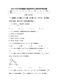 2024-2025学年湖南省广益实验中学九上数学开学考试试题【含答案】