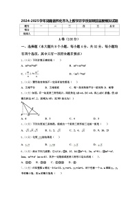 2024-2025学年湖南省怀化市九上数学开学质量跟踪监视模拟试题【含答案】