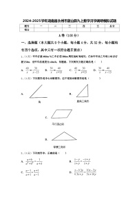 2024-2025学年湖南省永州市蓝山县九上数学开学调研模拟试题【含答案】