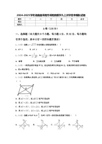 2024-2025学年湖南省岳阳市岳阳县数学九上开学统考模拟试题【含答案】