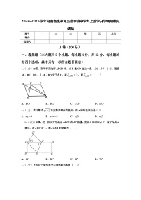 2024-2025学年湖南省张家界五道水镇中学九上数学开学调研模拟试题【含答案】