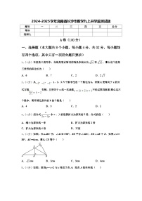 2024-2025学年湖南省长沙市数学九上开学监测试题【含答案】