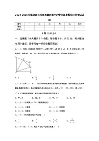 2024-2025学年湖南长沙市芙蓉区第十六中学九上数学开学考试试题【含答案】