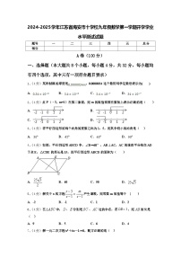 2024-2025学年江苏省海安市十学校九年级数学第一学期开学学业水平测试试题【含答案】