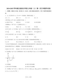 [数学]2024～2025学年湖北省部分学校九年级(上)第一次月考试卷(有解析)