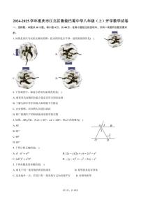 [数学]2024～2025学年重庆市江北区鲁能巴蜀中学八年级(上)开学试卷(有答案)