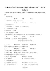 [数学]2024～2025学年山东省济南市莱芜区和庄中心中学七年级(上)开学试卷(有答案)