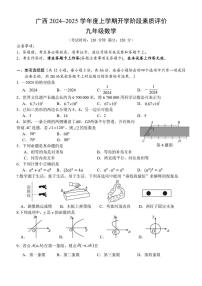 广西南宁市良庆区银海三雅学校2024-2025学年九年级上学期开学考数学试题