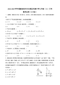 2024-2025学年福建省泉州市安溪县凤城中学九年级（上）月考数学试卷（9月份）（含答案）