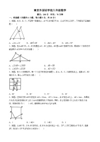 江苏省南京市南京外国语学校2024-2025学年八年级上学期9月月考数学试题(无答案)