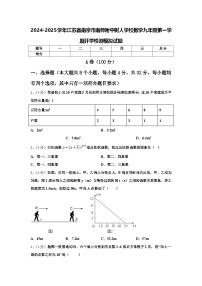 2024-2025学年江苏省南京市南师附中树人学校数学九年级第一学期开学检测模拟试题【含答案】