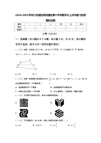 2024-2025学年江苏省苏州市园区第十中学数学九上开学复习检测模拟试题【含答案】