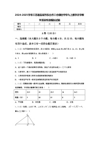 2024-2025学年江苏省盐城市东台市三仓镇区中学九上数学开学教学质量检测模拟试题【含答案】